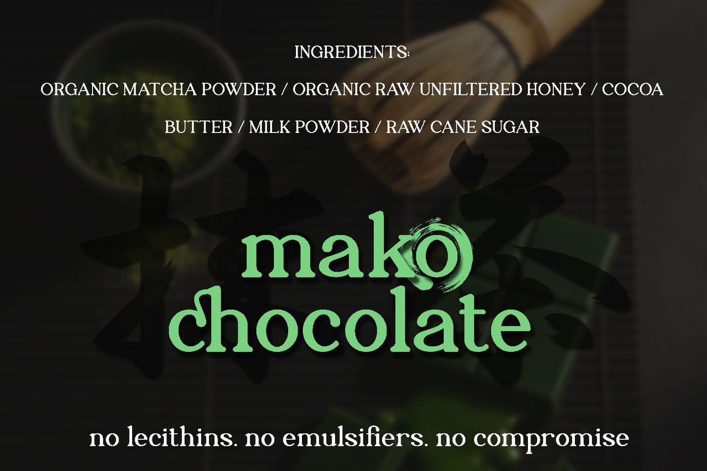 Mako Chocolate | Premium Organic Matcha Chocolate Bar