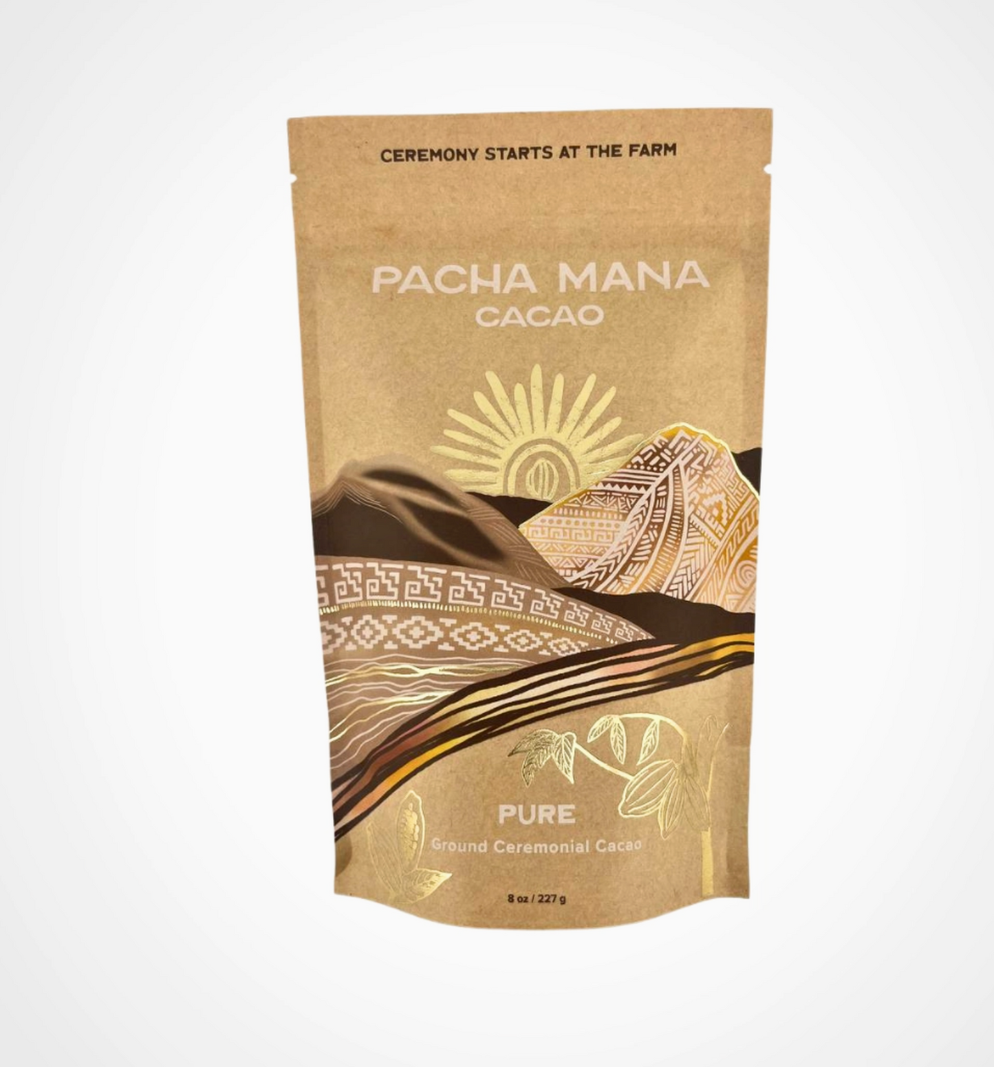 Pacha Mana Pure Ground (Powdered) Ceremonial Cacao 8 oz & 16 oz