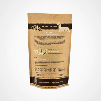 Pacha Mana Pure Ground (Powdered) Ceremonial Cacao 8 oz & 16 oz